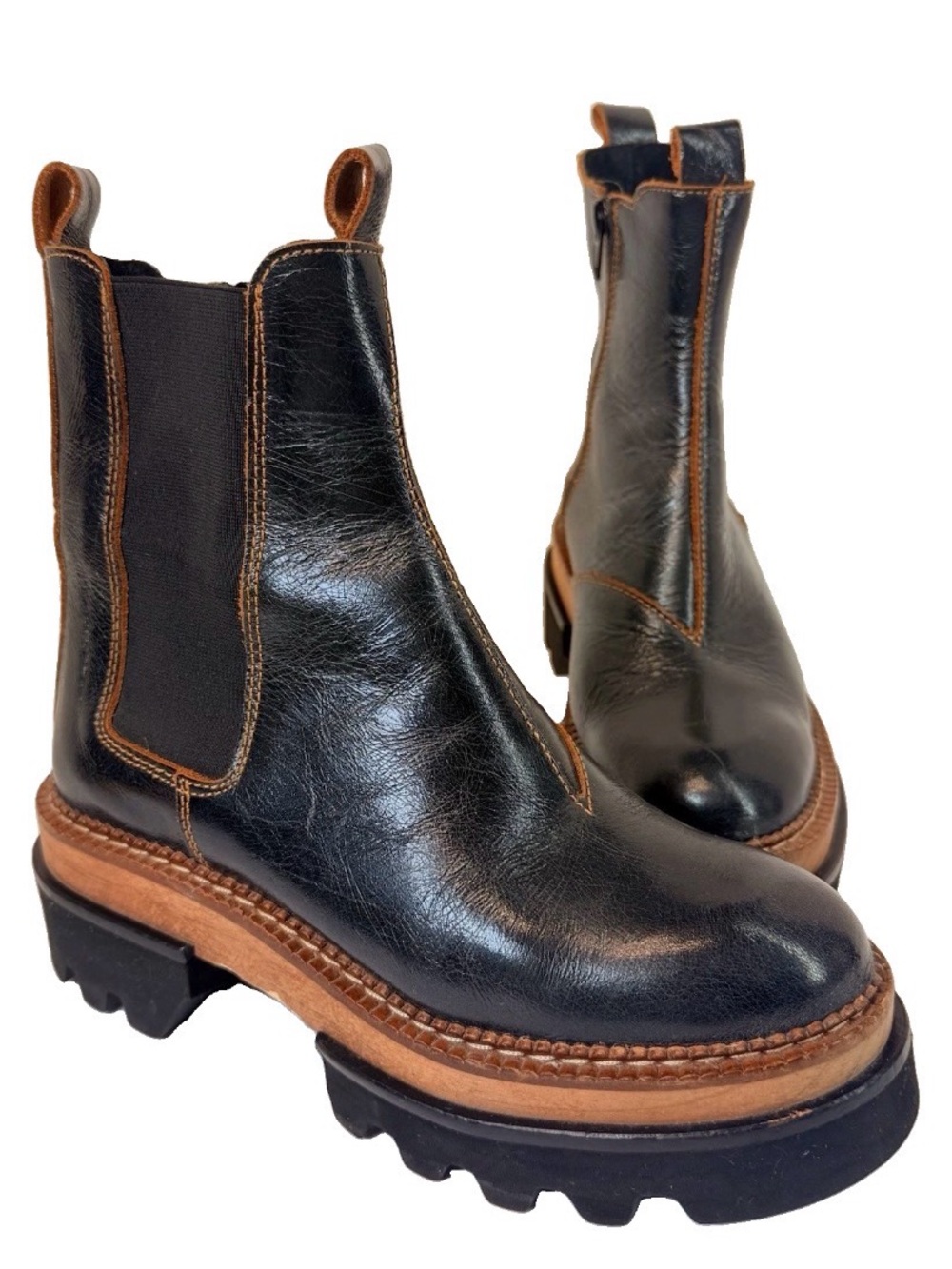 Free People Vance Chelsea Lug Sole Platform Women’s Black Boots Euro 36/ US 6.5